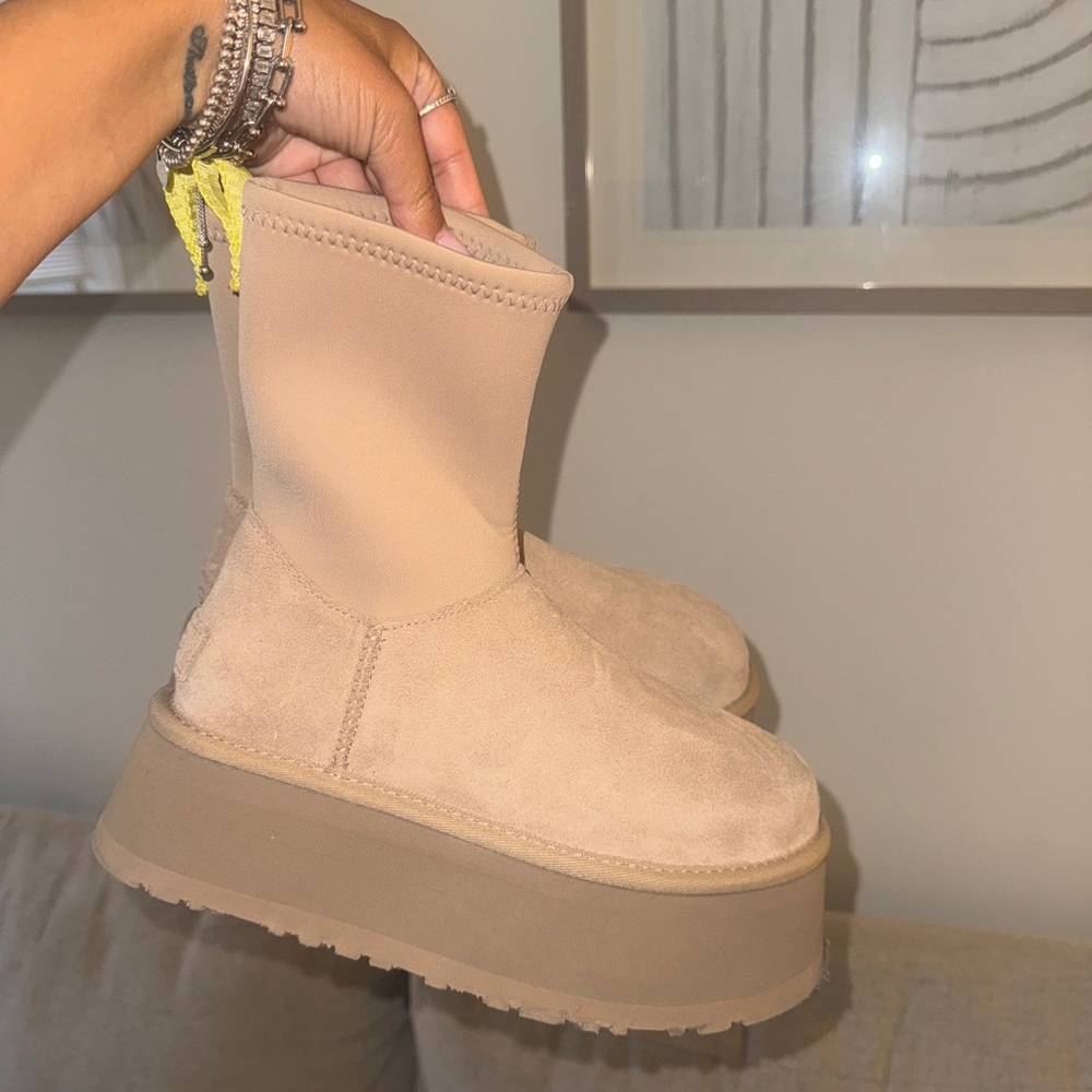 UGG Beige Platform Boots